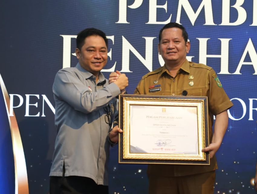 DPRD Medan Raih Penghargaan Terbaik I JDIHN Sumut, Kantongi Nilai 94 dari Kementerian Hukum
