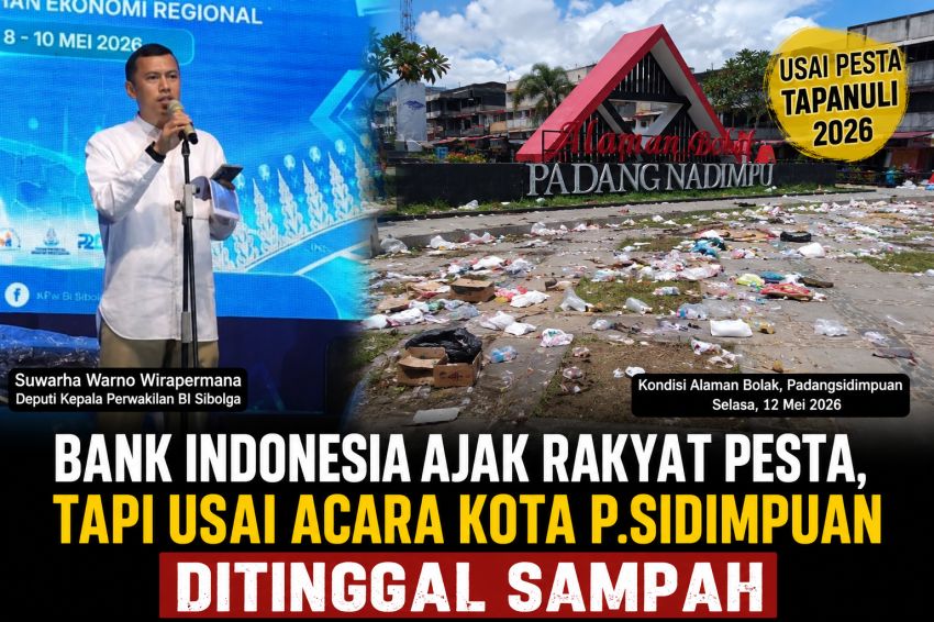 Bank Indonesia Ajak Rakyat Pesta, Pulangnya Kota P.Sidimpuan Dihadiahi Sampah
