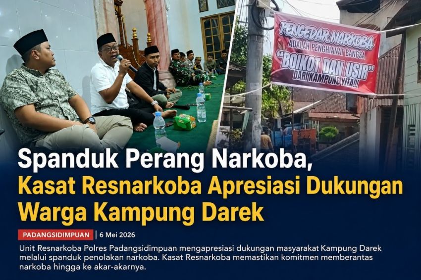 Spanduk Perang Narkoba, Kasat Resnarkoba Apresiasi Dukungan Warga Kampung Darek