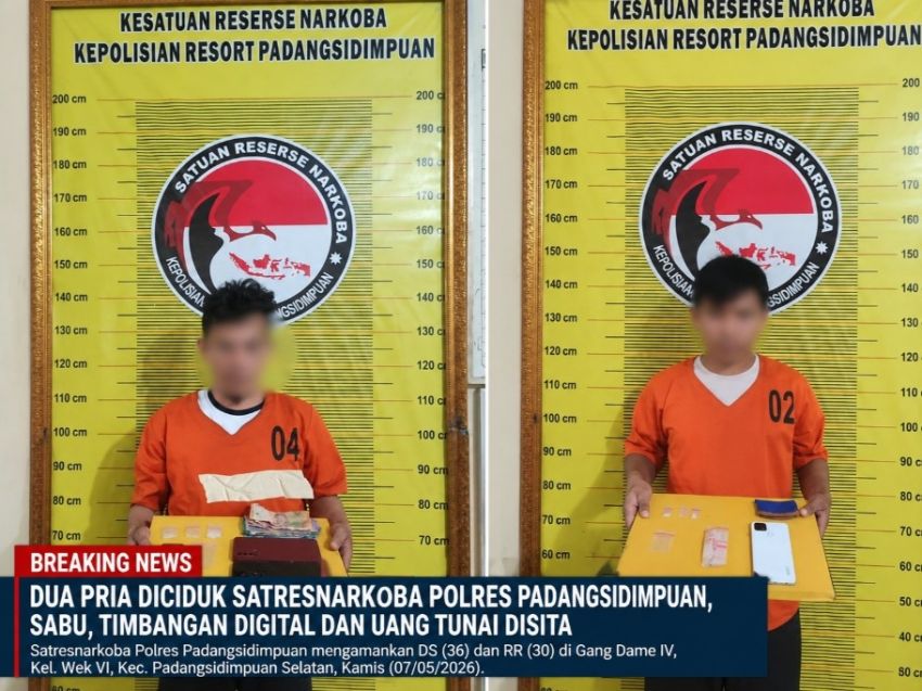 Dua Pria Diciduk di Gang Dame IV, Satresnarkoba Sita Sabu dan Timbangan Digital