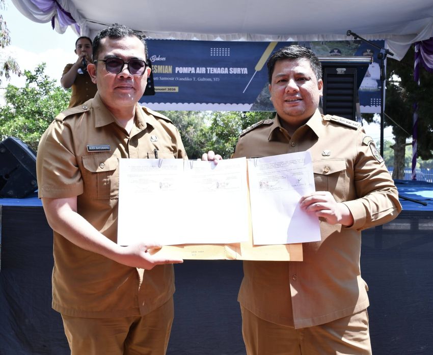 Bupati Samosir Resmikan Pompa Air Tenaga Surya Rp2,6 Miliar, Tingkatkan Produktivitas 60 Hektare Sawah