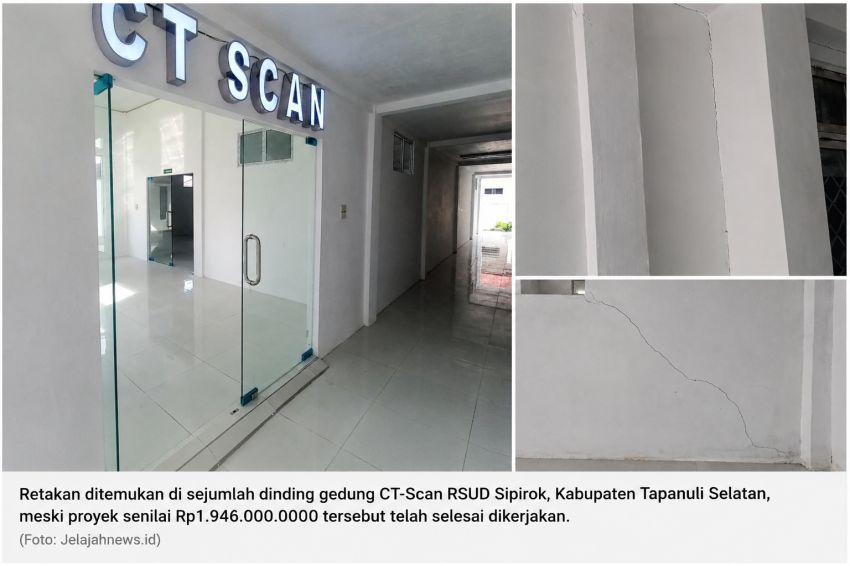 Gedung CT-Scan RSUD Sipirok Alami Retakan, Publik Soroti Kualitas Proyek Rp1,946 Miliar