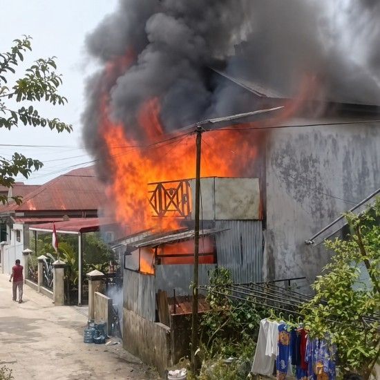 Kebakaran di P.Sidimpuan Renggut Nyawa Balita 3 Tahun, 3 Damkar Terluka