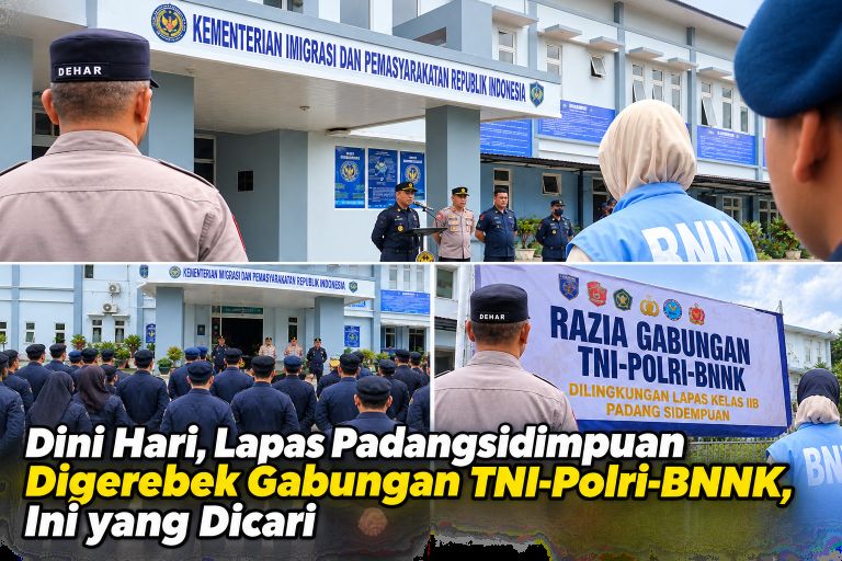 Dini Hari, Lapas P.Sidimpuan Digerebek Gabungan TNI-Polri-BNNK, Ini yang Dicari