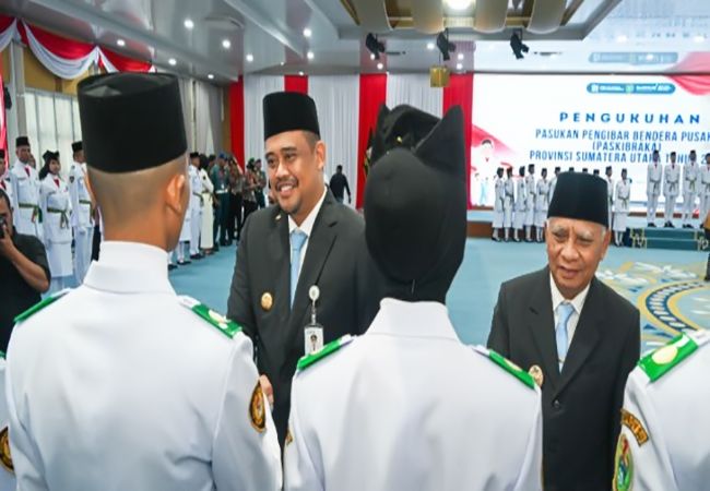 Bobby Kukuhkan 74 Paskibraka Sumut, Tekankan Jadi Teladan Persatuan