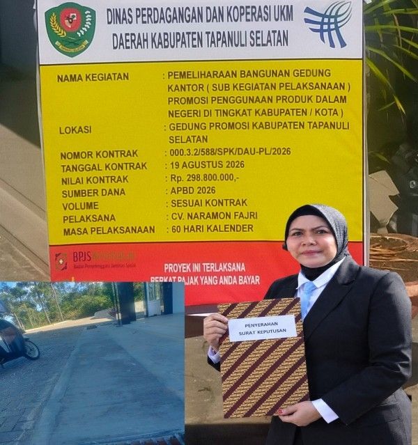 Lantai Proyek Rp298,8 Juta Retak, Kadis Perdagangan Tapsel Pilih Blokir Wartawan Ketimbang Beri Penjelasan