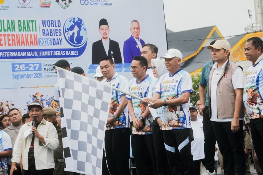 Zakiyuddin Dampingi Wagub Sumut Lepas Jalan Santai, Tegaskan Komitmen Medan Menuju Bebas Rabies 2030